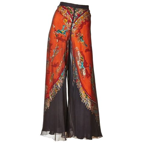 Hermes silk belted pants